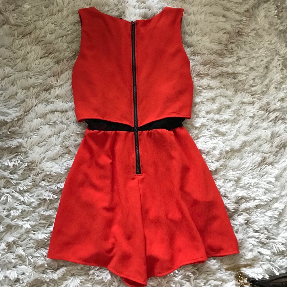 Orange Red Romper